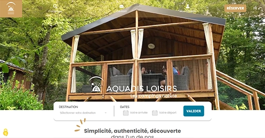 Preview du site internet d’Aquadis Loisirs Les campings natures, réalisé par Infolien création de site internet à Sète dans l’Hérault