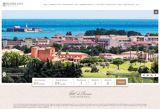 Preview du site internet du Palmyra Golf Hôtel, réalisé par Infolien, agence de création de site web à Toulouse