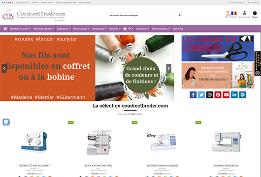Preview du site e-commerce Coudre et Broder, hébergé sur les serveurs web d’Infolien, agence Web Marketing en Occitanie