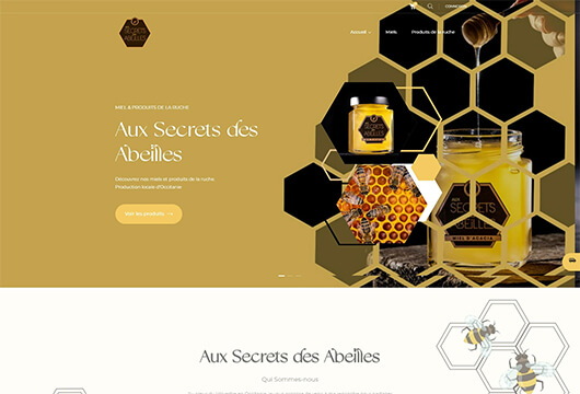 Preview du site e-commerce d’Aux secrets des abeilles, réalisé par Infolien, agence web en Midi-Pyrénée